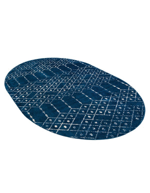 Navy Blue 7' 10 x 10' Paxon Trellis Oval Area Rug Geometric Durable Stain Resistant Easy Clean Carpet for Modern Interior Home Decor for Sale at Rug Engine