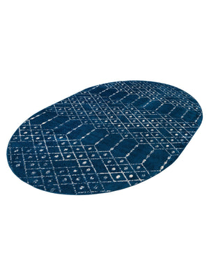 Navy Blue 7' 10 x 10' Paxon Trellis Oval Area Rug Geometric Durable Stain Resistant Easy Clean Carpet for Modern Interior Home Decor for Sale at Rug Engine