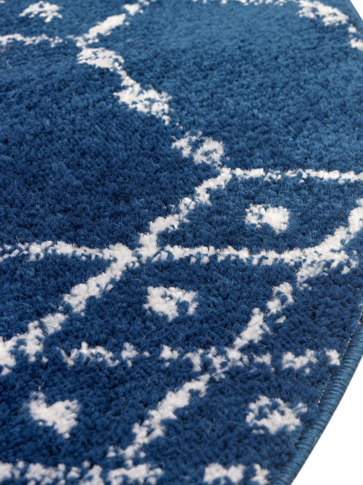 Navy Blue 4' 1 x 6' 1 Paxon Trellis Oval Area Rug Geometric Durable Stain Resistant Easy Clean Carpet for Modern Interior Home Decor for Sale at Rug Engine