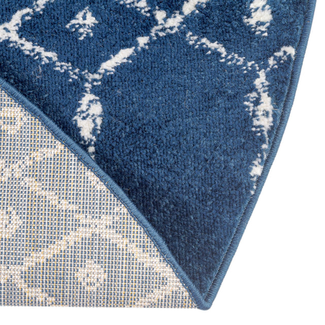 Navy Blue 5' 3 x 8' Paxon Trellis Oval Area Rug Geometric Durable Stain Resistant Easy Clean Carpet for Modern Interior Home Decor for Sale at Rug Engine
