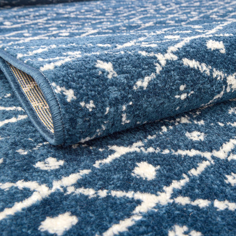 Navy Blue 5' 3 x 5' 3 Paxon Trellis Octagon Area Rug Geometric Durable Stain Resistant Easy Clean Carpet for Modern Interior Home Decor for Sale at Rug Engine