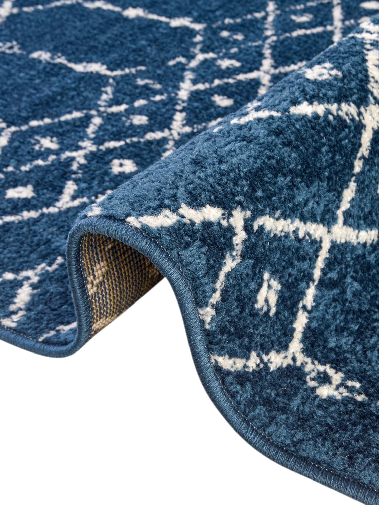 Navy Blue 7' 10 x 7' 10 Paxon Trellis Octagon Area Rug Geometric Durable Stain Resistant Easy Clean Carpet for Modern Interior Home Decor for Sale at Rug Engine