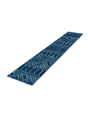 Navy Blue 2' x 8' Paxon Trellis Runner Area Rug Geometric Durable Stain Resistant Easy Clean Carpet for Modern Interior Home Decor for Sale at Rug Engine