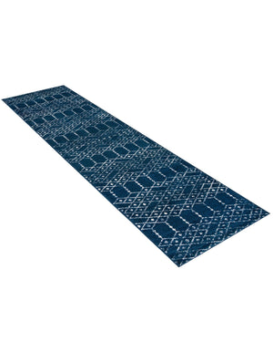 Navy Blue 2' 11 x 13' Paxon Trellis Runner Area Rug Geometric Durable Stain Resistant Easy Clean Carpet for Modern Interior Home Decor for Sale at Rug Engine