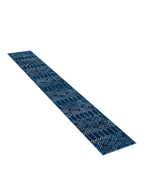 Navy Blue 2' 11 x 16' Paxon Trellis Runner Area Rug Geometric Durable Stain Resistant Easy Clean Carpet for Modern Interior Home Decor for Sale at Rug Engine