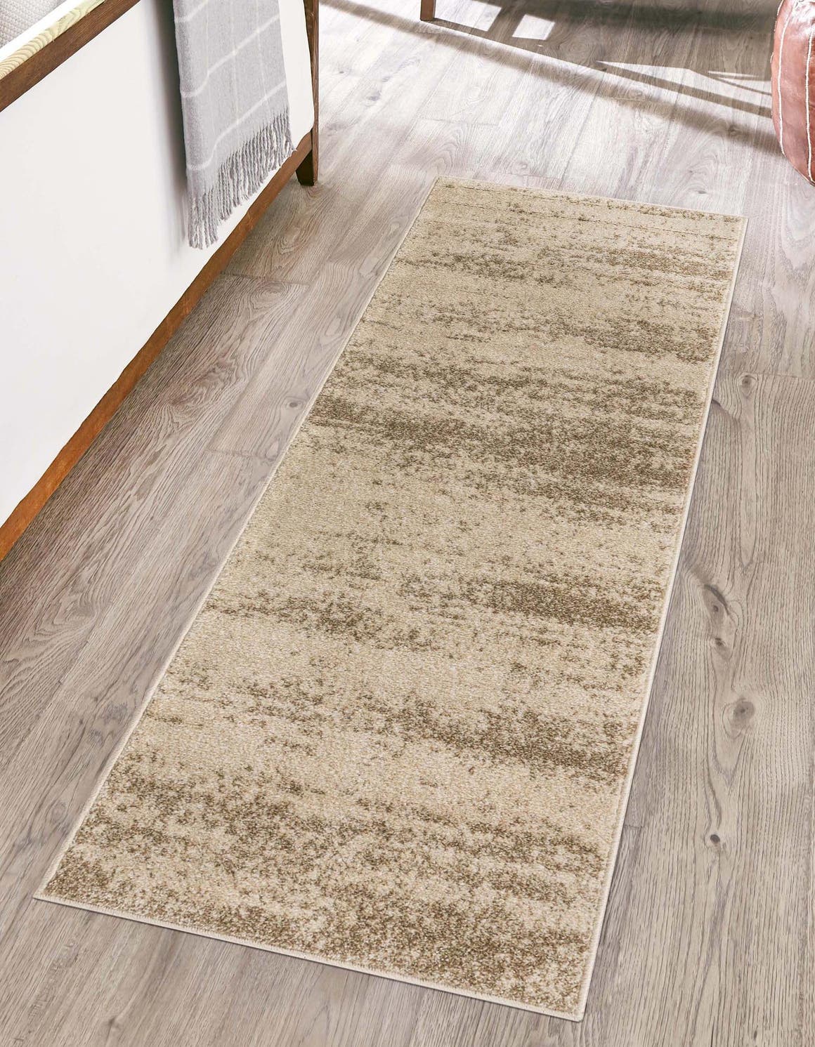 Bone Beige 2' x 8' Del Mar Runner Area Rug 100% Polypropylene Easy Clean Stain Resistant Vivid Modern Carpet Mat for Home Decor Interior Designing for Sale at Rug Engine