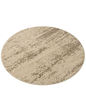 Bone Beige 4' 1 x 4' 1 Del Mar Round Area Rug 100% Polypropylene Easy Clean Stain Resistant Vivid Modern Carpet Mat for Home Decor Interior Designing for Sale at Rug Engine