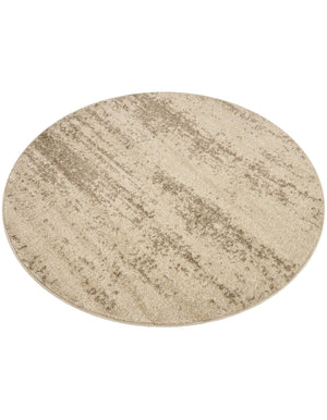 Bone Beige 4' 1 x 4' 1 Del Mar Round Area Rug 100% Polypropylene Easy Clean Stain Resistant Vivid Modern Carpet Mat for Home Decor Interior Designing for Sale at Rug Engine