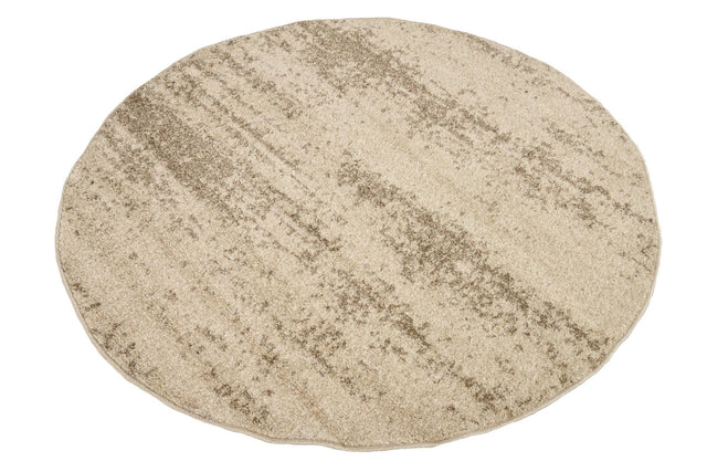 Bone Beige 4' 1 x 4' 1 Del Mar Round Area Rug 100% Polypropylene Easy Clean Stain Resistant Vivid Modern Carpet Mat for Home Decor Interior Designing for Sale at Rug Engine