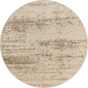 Bone Beige 4' 1 x 4' 1 Del Mar Round Area Rug 100% Polypropylene Easy Clean Stain Resistant Vivid Modern Carpet Mat for Home Decor Interior Designing for Sale at Rug Engine