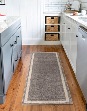 Gray 2' x 8' Del Mar Runner Area Rug 100% Polypropylene Easy Clean Stain Resistant Vivid Modern Carpet Mat for Home Decor Interior Designing for Sale at Rug Engine