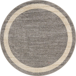 Gray 4' 1 x 4' 1 Del Mar Round Area Rug 100% Polypropylene Easy Clean Stain Resistant Vivid Modern Carpet Mat for Home Decor Interior Designing for Sale at Rug Engine