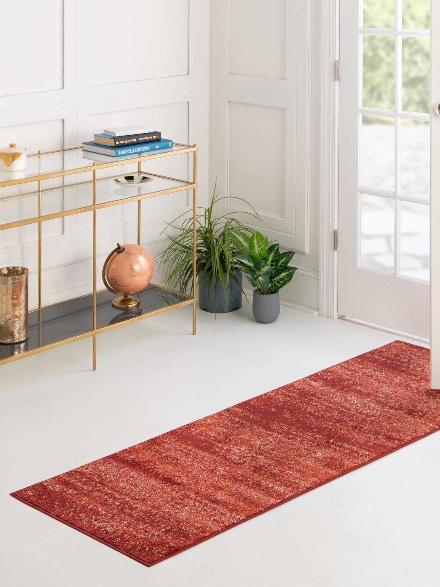 Terracotta 2' x 8' Del Mar Runner Area Rug 100% Polypropylene Easy Clean Stain Resistant Vivid Modern Carpet Mat for Home Decor Interior Designing for Sale at Rug Engine