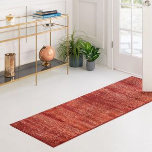 Terracotta 2' x 6' 1 Del Mar Runner Area Rug 100% Polypropylene Easy Clean Stain Resistant Vivid Modern Carpet Mat for Home Decor Interior Designing for Sale at Rug Engine