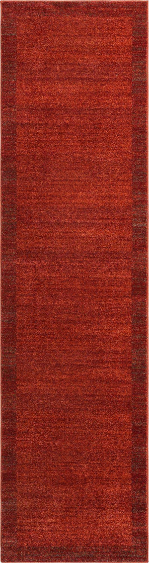 Terracotta 2' x 8' Del Mar Runner Area Rug 100% Polypropylene Easy Clean Stain Resistant Vivid Modern Carpet Mat for Home Decor Interior Designing for Sale at Rug Engine