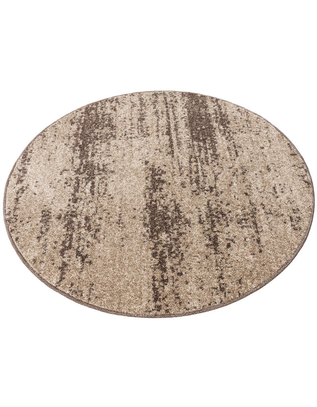 Brown 4' 1 x 4' 1 Del Mar Round Area Rug 100% Polypropylene Easy Clean Stain Resistant Vivid Modern Carpet Mat for Home Decor Interior Designing for Sale at Rug Engine