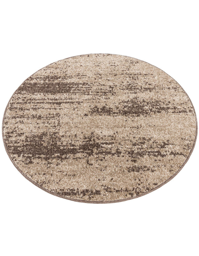 Brown 4' 1 x 4' 1 Del Mar Round Area Rug 100% Polypropylene Easy Clean Stain Resistant Vivid Modern Carpet Mat for Home Decor Interior Designing for Sale at Rug Engine