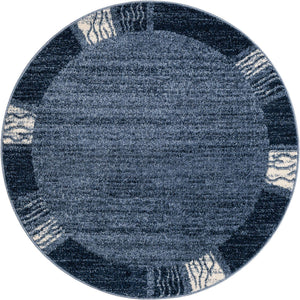 Light Blue 4' 1 x 4' 1 Del Mar Round Area Rug 100% Polypropylene Easy Clean Stain Resistant Vivid Modern Carpet Mat for Home Decor Interior Designing for Sale at Rug Engine
