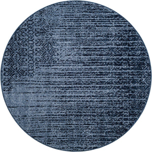 Blue 4' 1 x 4' 1 Del Mar Round Area Rug 100% Polypropylene Easy Clean Stain Resistant Vivid Modern Carpet Mat for Home Decor Interior Designing for Sale at Rug Engine