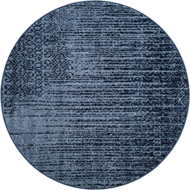 Blue 4' 1 x 4' 1 Del Mar Round Area Rug 100% Polypropylene Easy Clean Stain Resistant Vivid Modern Carpet Mat for Home Decor Interior Designing for Sale at Rug Engine