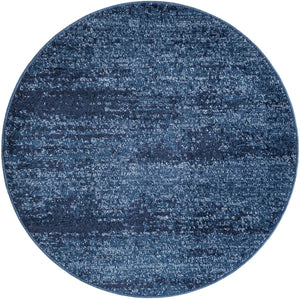 Navy Blue 4' 1 x 4' 1 Del Mar Round Area Rug 100% Polypropylene Easy Clean Stain Resistant Vivid Modern Carpet Mat for Home Decor Interior Designing for Sale at Rug Engine
