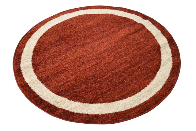 Terracotta 4' 1 x 4' 1 Del Mar Round Area Rug 100% Polypropylene Easy Clean Stain Resistant Vivid Modern Carpet Mat for Home Decor Interior Designing for Sale at Rug Engine