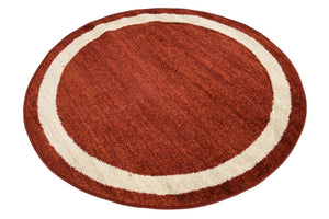 Terracotta 4' 1 x 4' 1 Del Mar Round Area Rug 100% Polypropylene Easy Clean Stain Resistant Vivid Modern Carpet Mat for Home Decor Interior Designing for Sale at Rug Engine