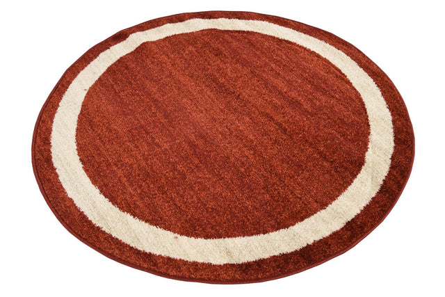Terracotta 4' 1 x 4' 1 Del Mar Round Area Rug 100% Polypropylene Easy Clean Stain Resistant Vivid Modern Carpet Mat for Home Decor Interior Designing for Sale at Rug Engine