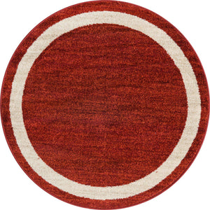 Terracotta 4' 1 x 4' 1 Del Mar Round Area Rug 100% Polypropylene Easy Clean Stain Resistant Vivid Modern Carpet Mat for Home Decor Interior Designing for Sale at Rug Engine