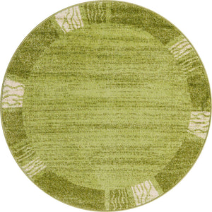 Light Green 4' 1 x 4' 1 Del Mar Round Area Rug 100% Polypropylene Easy Clean Stain Resistant Vivid Modern Carpet Mat for Home Decor Interior Designing for Sale at Rug Engine