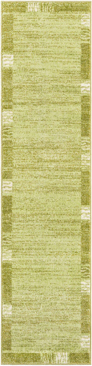 Light Green 2' x 8' Del Mar Runner Area Rug 100% Polypropylene Easy Clean Stain Resistant Vivid Modern Carpet Mat for Home Decor Interior Designing for Sale at Rug Engine