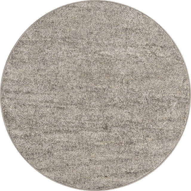 Gray 4' 1 x 4' 1 Del Mar Round Area Rug 100% Polypropylene Easy Clean Stain Resistant Vivid Modern Carpet Mat for Home Decor Interior Designing for Sale at Rug Engine