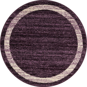 Violet 4' 1 x 4' 1 Del Mar Round Area Rug 100% Polypropylene Easy Clean Stain Resistant Vivid Modern Carpet Mat for Home Decor Interior Designing for Sale at Rug Engine