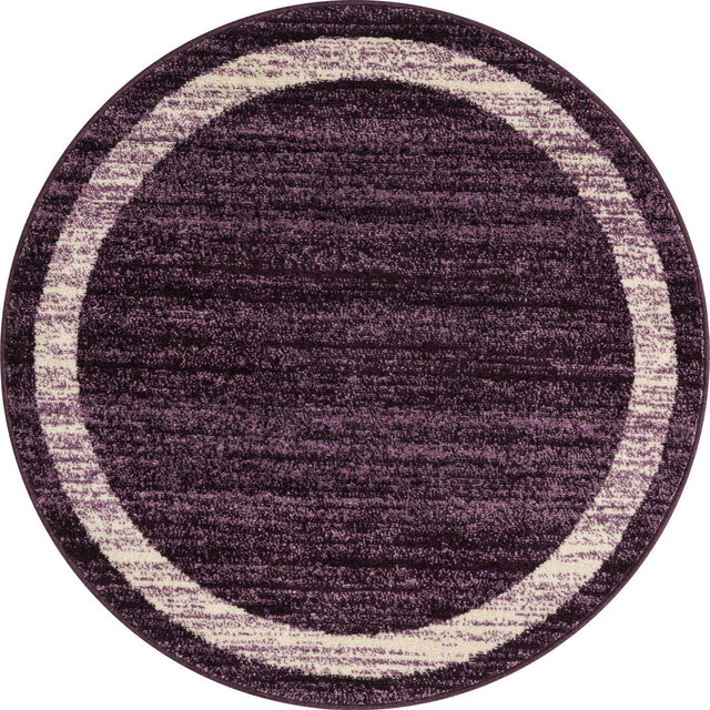 Violet 4' 1 x 4' 1 Del Mar Round Area Rug 100% Polypropylene Easy Clean Stain Resistant Vivid Modern Carpet Mat for Home Decor Interior Designing for Sale at Rug Engine