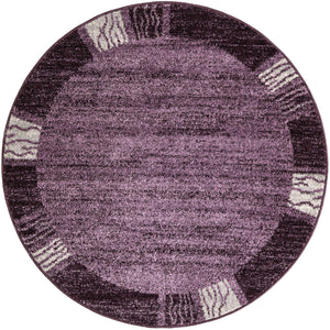 Violet 4' 1 x 4' 1 Del Mar Round Area Rug 100% Polypropylene Easy Clean Stain Resistant Vivid Modern Carpet Mat for Home Decor Interior Designing for Sale at Rug Engine