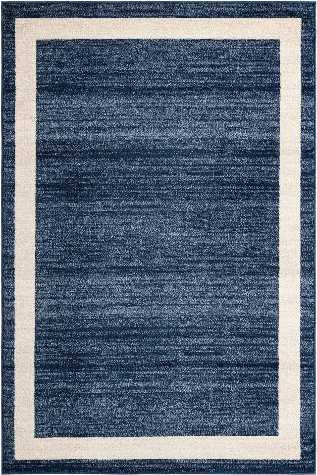Navy Blue 4' 1 x 6' 1 Del Mar Rectangle Area Rug 100% Polypropylene Easy Clean Stain Resistant Vivid Modern Carpet Mat for Home Decor Interior Designing for Sale at Rug Engine