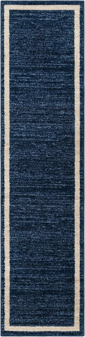 Navy Blue 2' x 8' Del Mar Runner Area Rug 100% Polypropylene Easy Clean Stain Resistant Vivid Modern Carpet Mat for Home Decor Interior Designing for Sale at Rug Engine