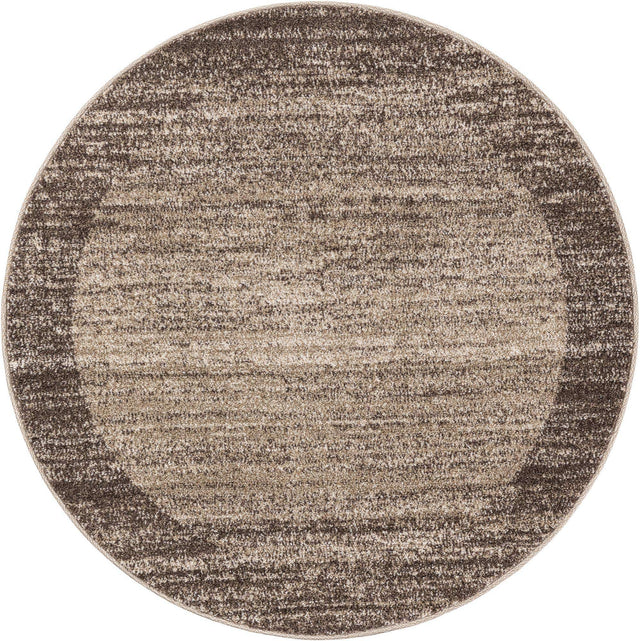 Light Brown 4' 1 x 4' 1 Del Mar Round Area Rug 100% Polypropylene Easy Clean Stain Resistant Vivid Modern Carpet Mat for Home Decor Interior Designing for Sale at Rug Engine