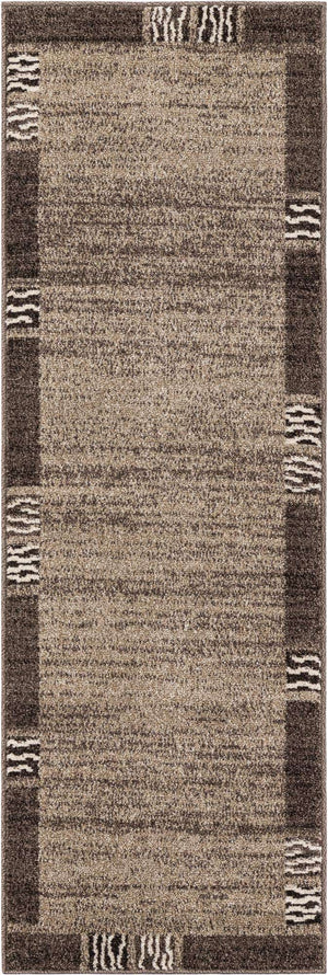 Dark Beige 2' x 6' 1 Del Mar Runner Area Rug 100% Polypropylene Easy Clean Stain Resistant Vivid Modern Carpet Mat for Home Decor Interior Designing for Sale at Rug Engine