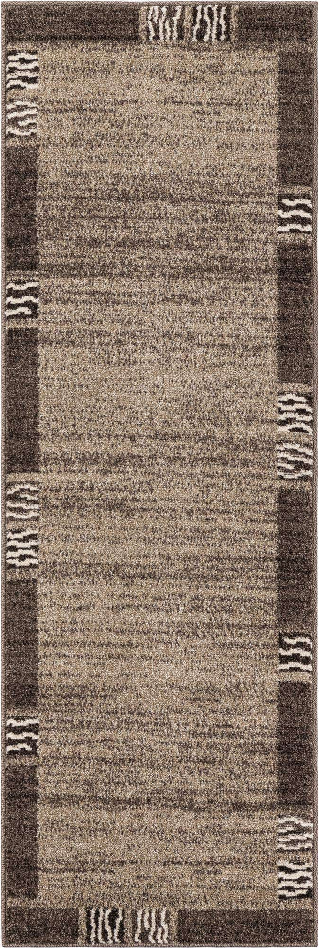 Dark Beige 2' x 6' 1 Del Mar Runner Area Rug 100% Polypropylene Easy Clean Stain Resistant Vivid Modern Carpet Mat for Home Decor Interior Designing for Sale at Rug Engine