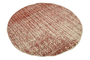 Red 4' 1 x 4' 1 Del Mar Round Area Rug 100% Polypropylene Easy Clean Stain Resistant Vivid Modern Carpet Mat for Home Decor Interior Designing for Sale at Rug Engine