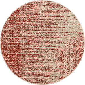 Red 4' 1 x 4' 1 Del Mar Round Area Rug 100% Polypropylene Easy Clean Stain Resistant Vivid Modern Carpet Mat for Home Decor Interior Designing for Sale at Rug Engine