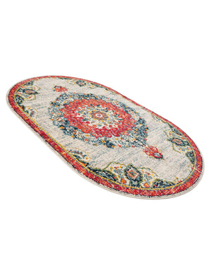 Ivory 5' 3 x 8' Penrose Oval Area Rug