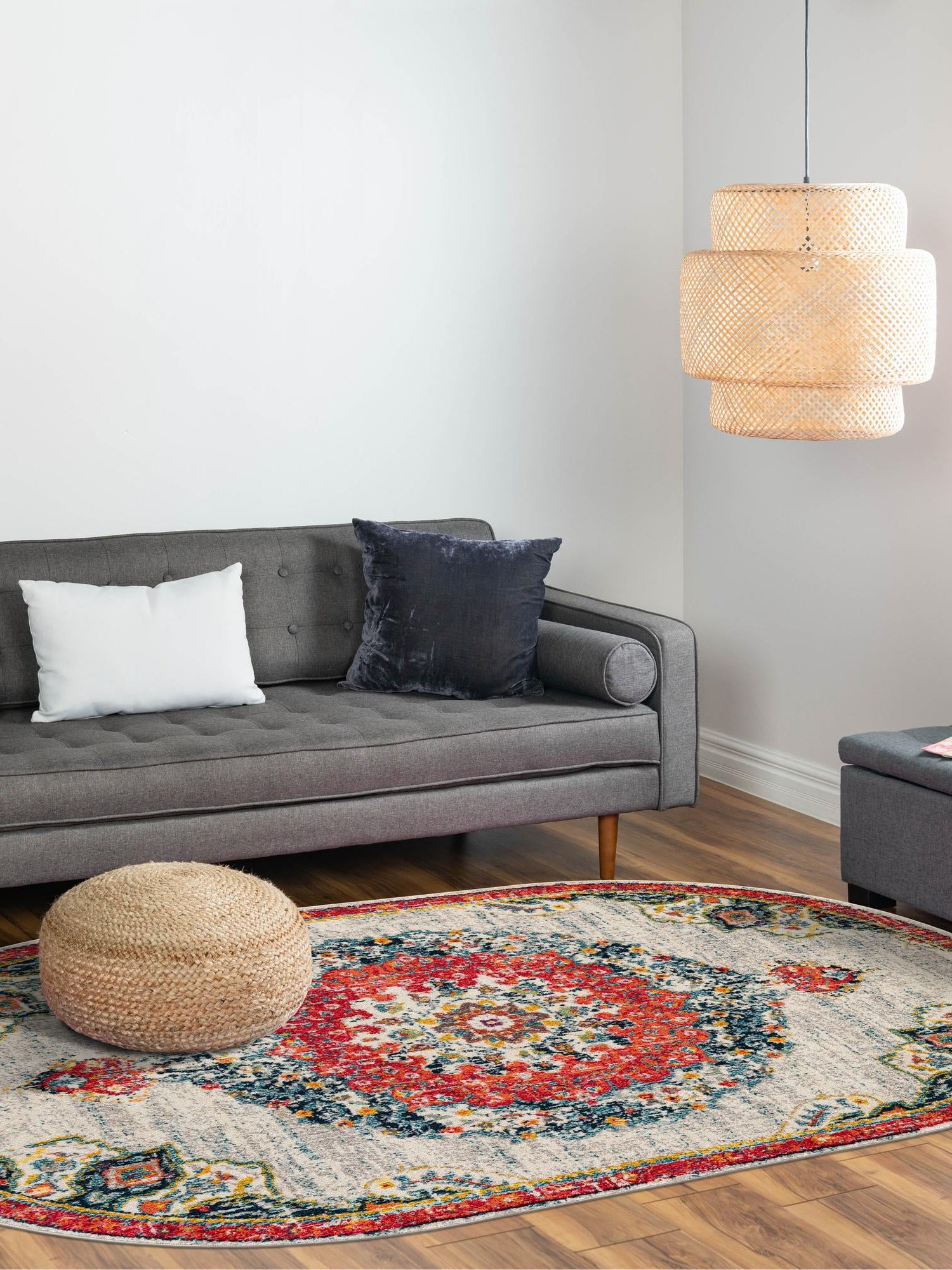 Ivory 4' 1 x 6' 1 Penrose Oval Area Rug