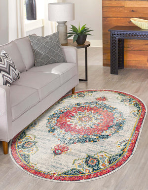 Ivory 3' 1 x 5' 3 Penrose Oval Area Rug