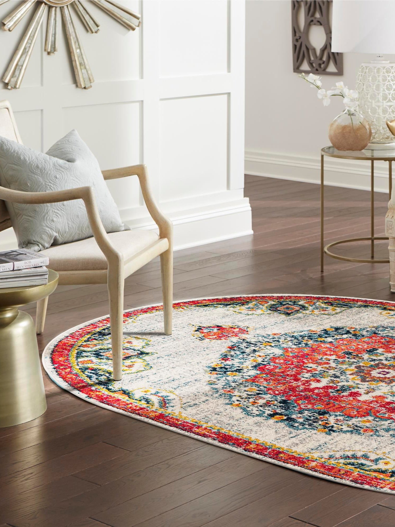 Ivory 3' 1 x 5' 3 Penrose Oval Area Rug