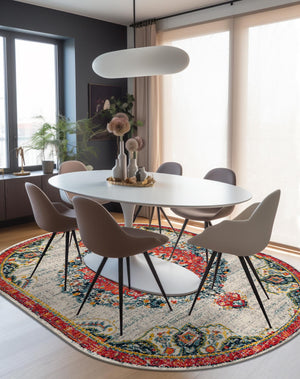 Ivory 4' 1 x 6' 1 Penrose Oval Area Rug