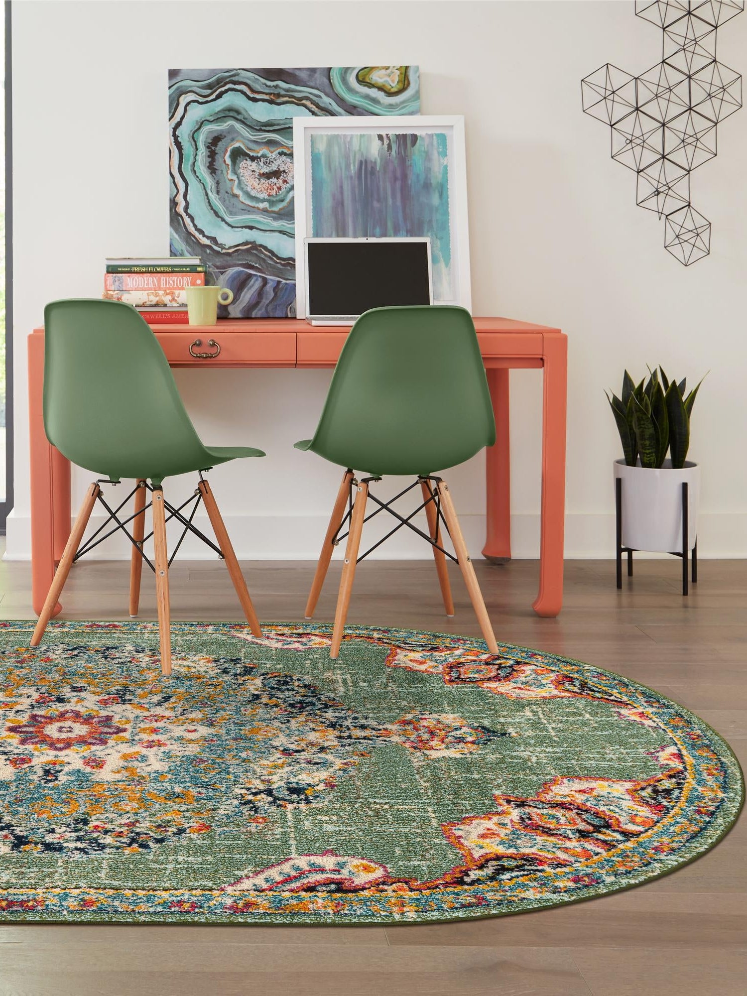 Green 3' 1 x 5' 3 Penrose Oval Area Rug