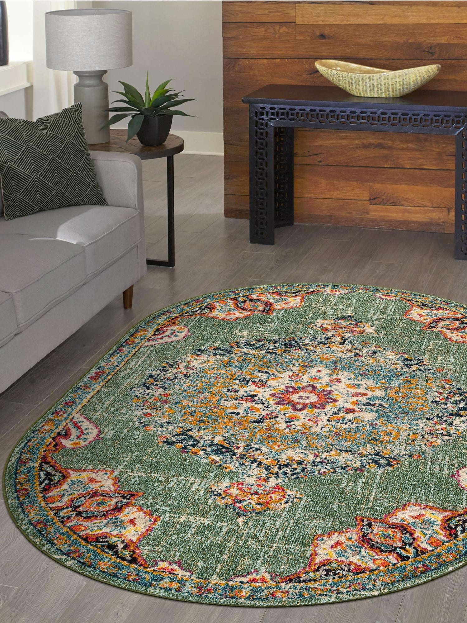 Green 7' 10 x 10' Penrose Oval Area Rug