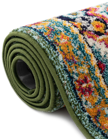 Green 5' 3 x 8' Penrose Oval Area Rug Classic Durable Stain Resistant Easy Clean Carpet for Traditional Indoor Home Decor for Sale at Rug Engine